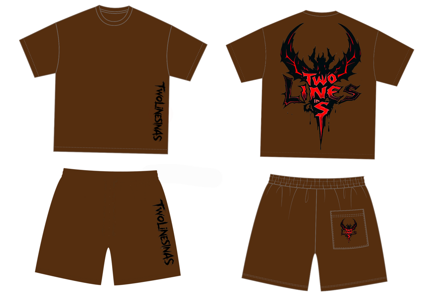 TWOLINESINAS TOP AND BOTTOM SHORT OUTFITS LIMITED EDITION DROPPING SOON!!!