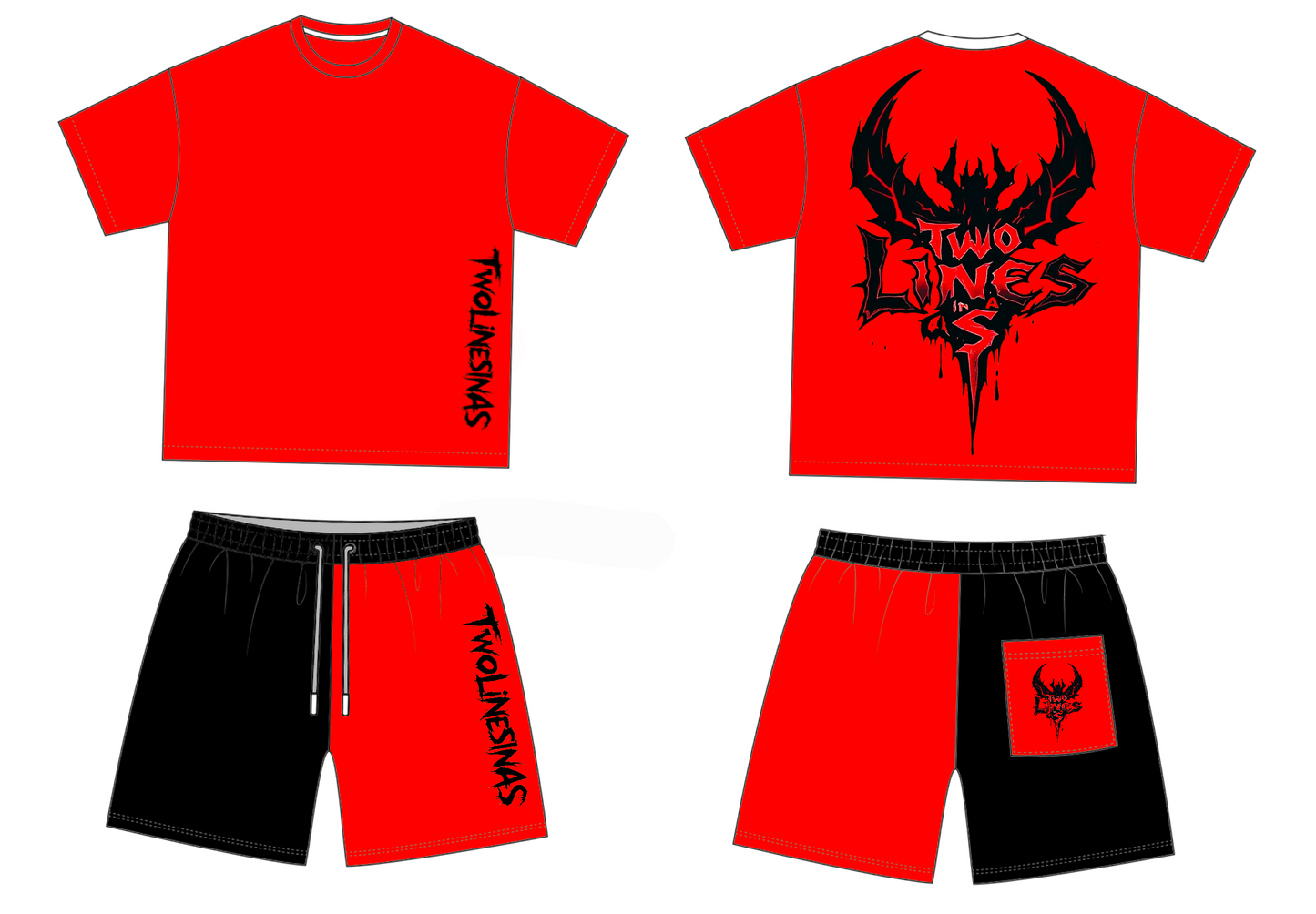 TWOLINESINAS TOP AND BOTTOM SHORT OUTFITS LIMITED EDITION DROPPING SOON!!!