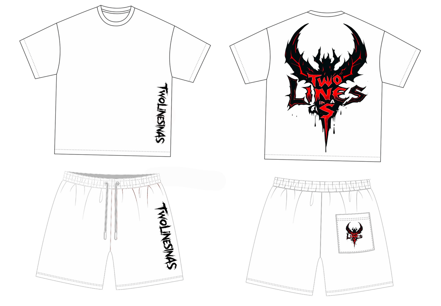 TWOLINESINAS TOP AND BOTTOM SHORT OUTFITS LIMITED EDITION DROPPING SOON!!!