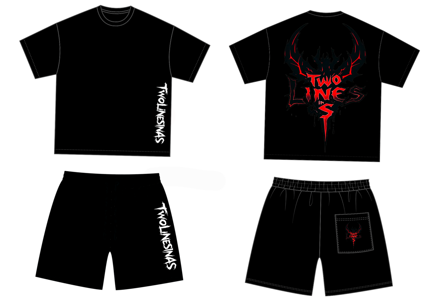 TWOLINESINAS TOP AND BOTTOM SHORT OUTFITS LIMITED EDITION DROPPING SOON!!!